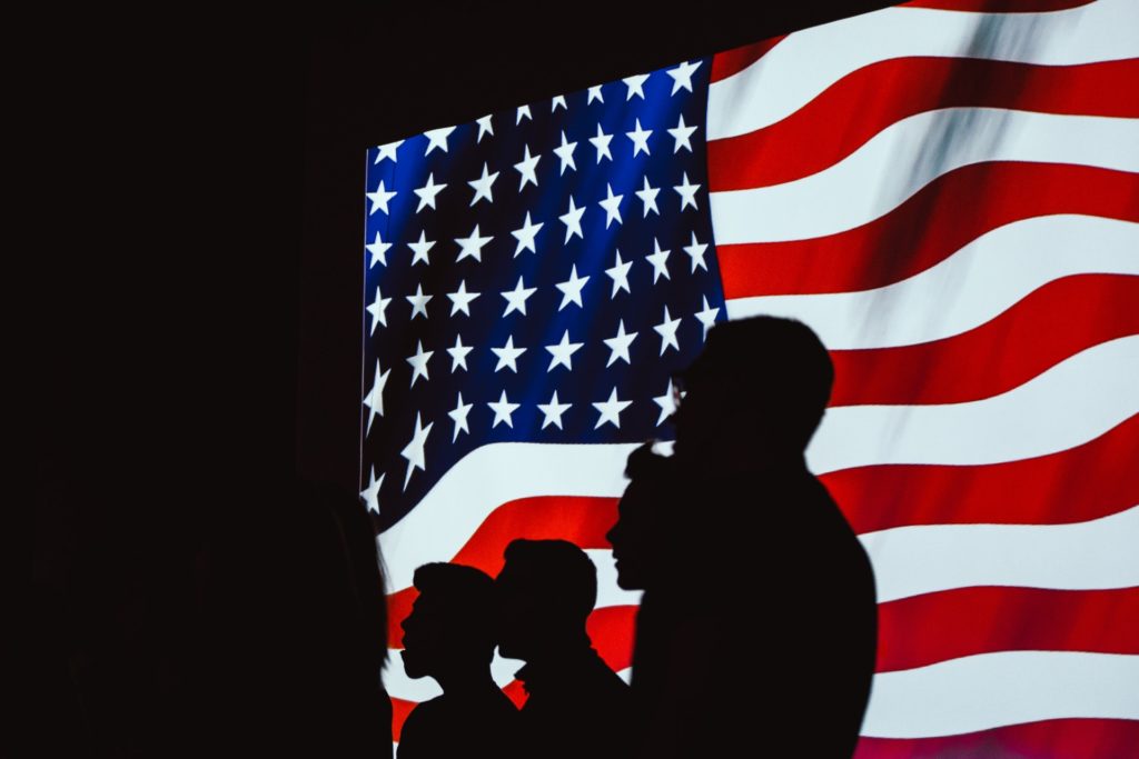 candidates and american flag