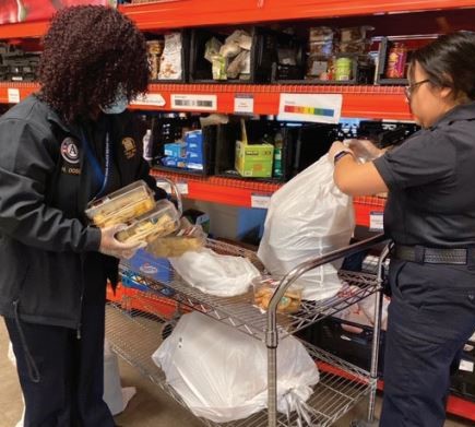 Stocking a food pantry