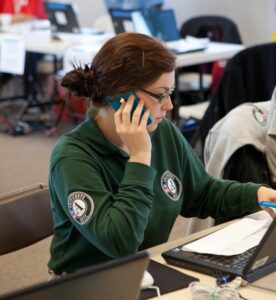 AmeriCorps person on the phone