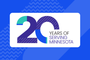 20 years of serving Minnesota logo