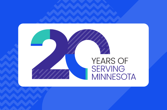 20 years of serving Minnesota logo